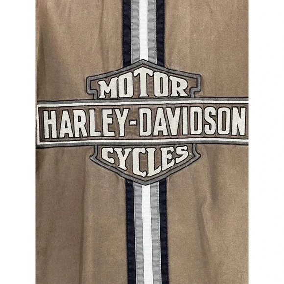 HARLEY DAVIDSON Men Short Sleeved Button Down Shirt Embroidered Dual Side Medium - Picture 3 of 13